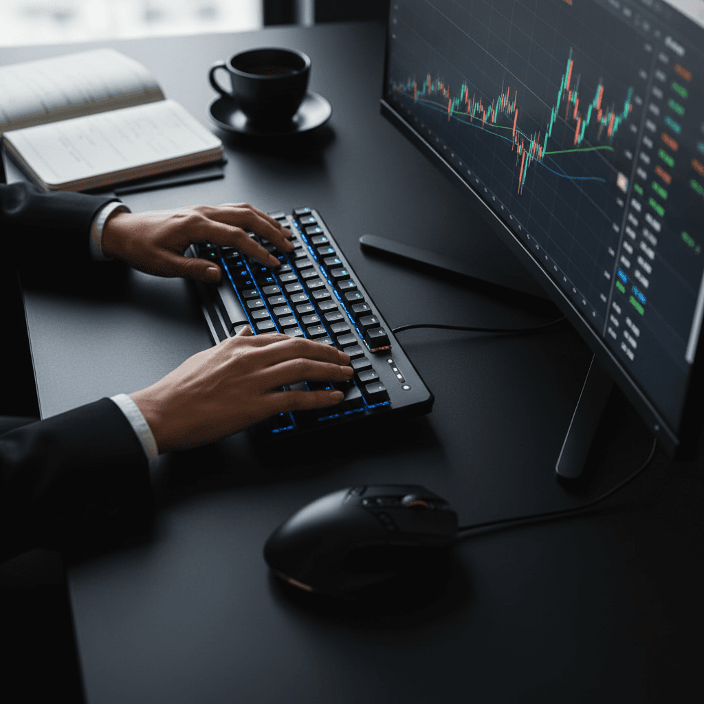 Digital cryptocurrency market data visualization with blockchain network technology background